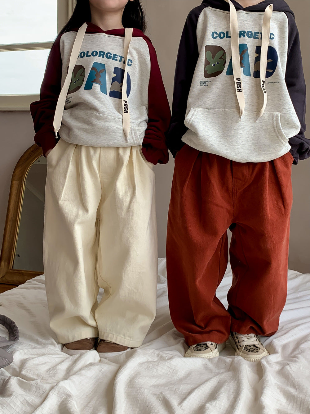Kids' Solid Straight-Leg Casual Pants