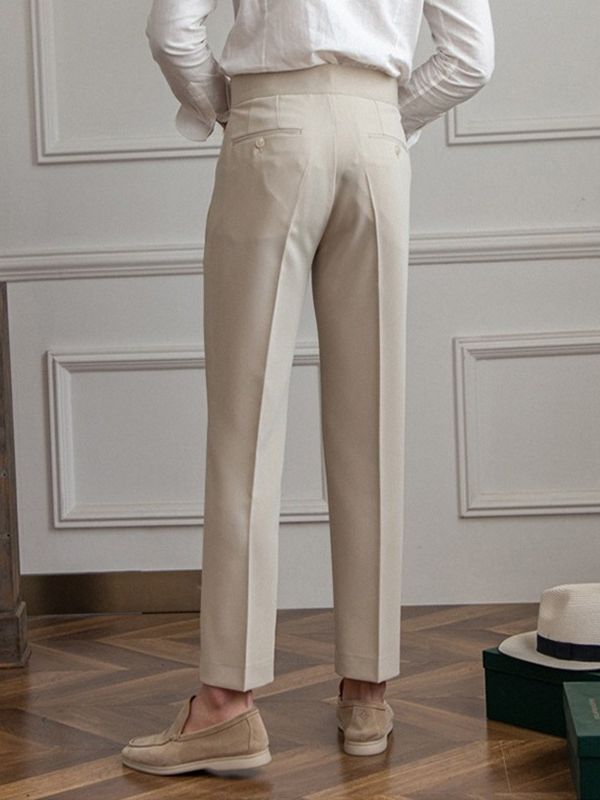 Tailored Neapolitan Straight-Leg Trousers