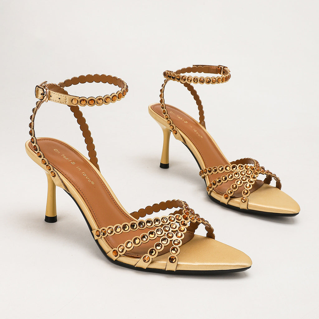 Satin Rhinestone Sandals