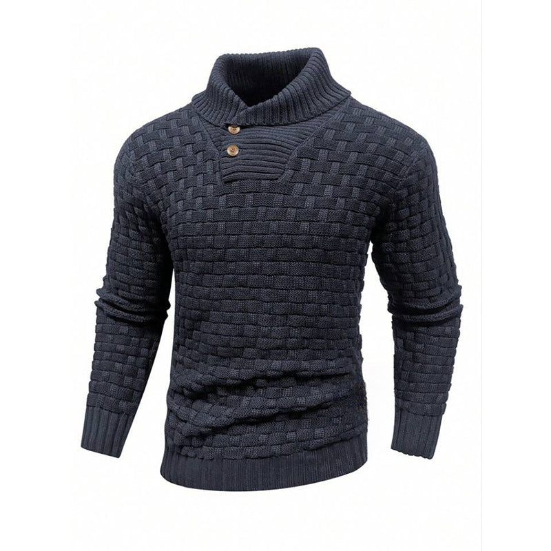 Textured Shawl Collar Pullover