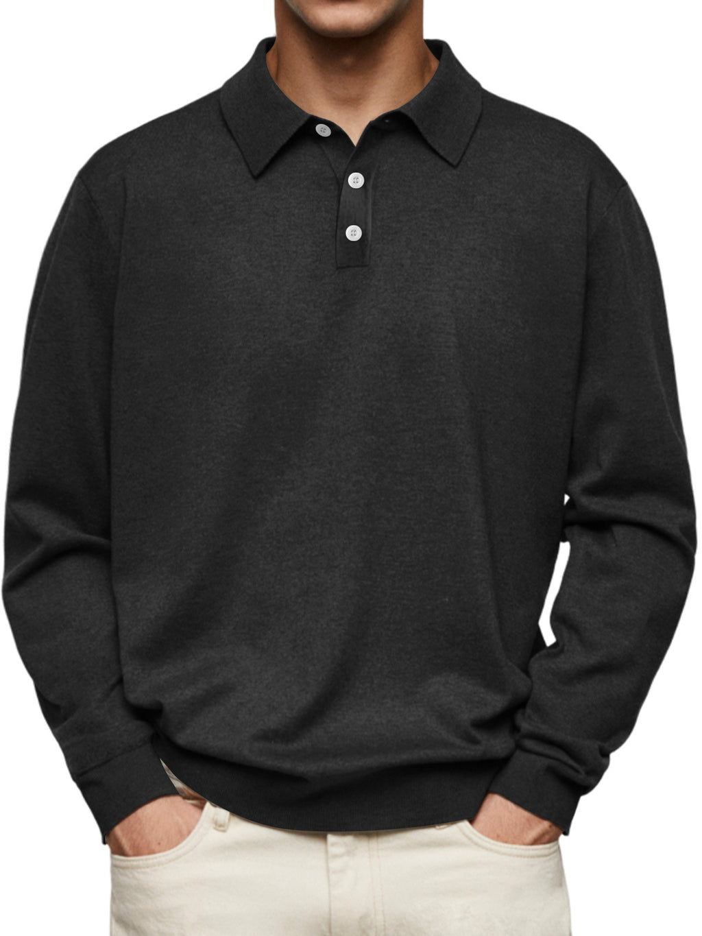 Long Sleeve Knit Polo