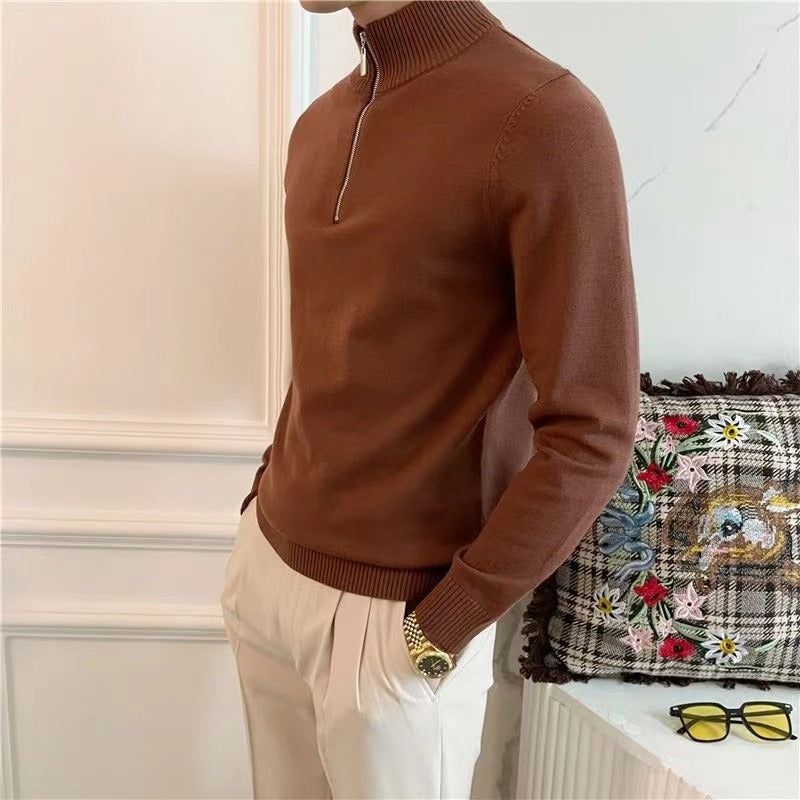 Zip Collar Knit Sweater
