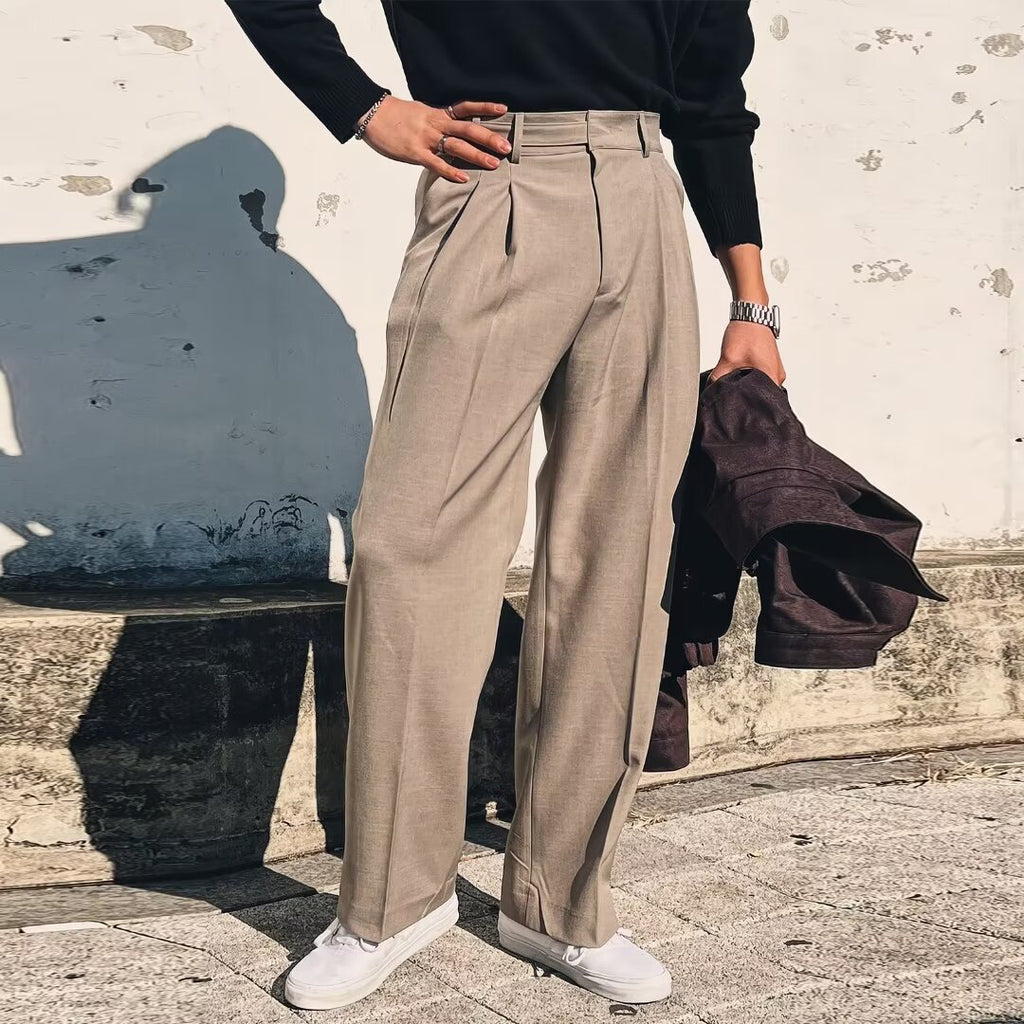 Men's Wide-Leg Drape Trousers