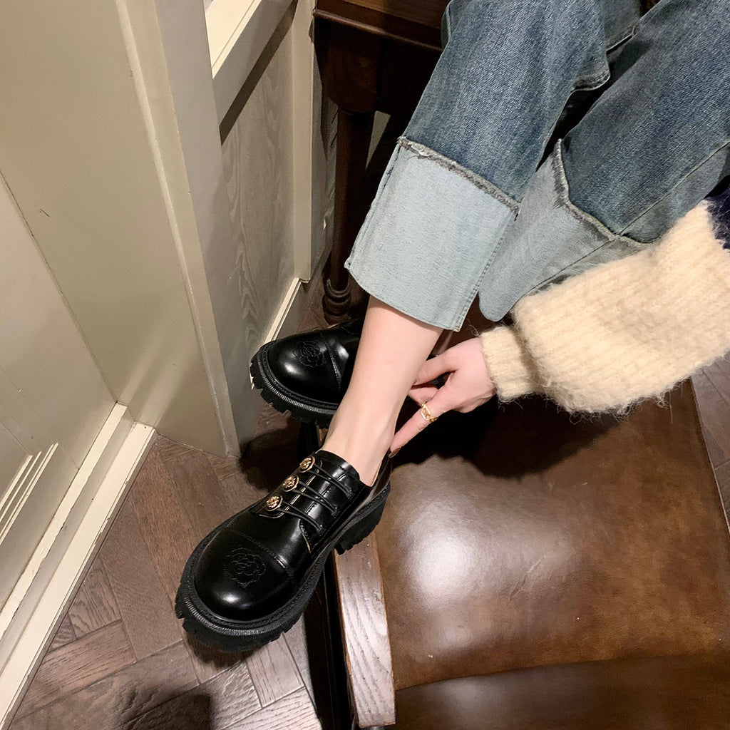 Embroidered Platform Loafers