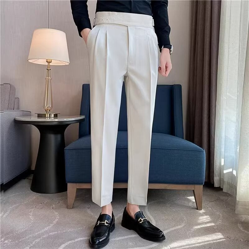 Neapolitan High-Waist Slim Sartorial Trousers