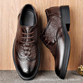 Embossed Wingtip Brogue Derbies