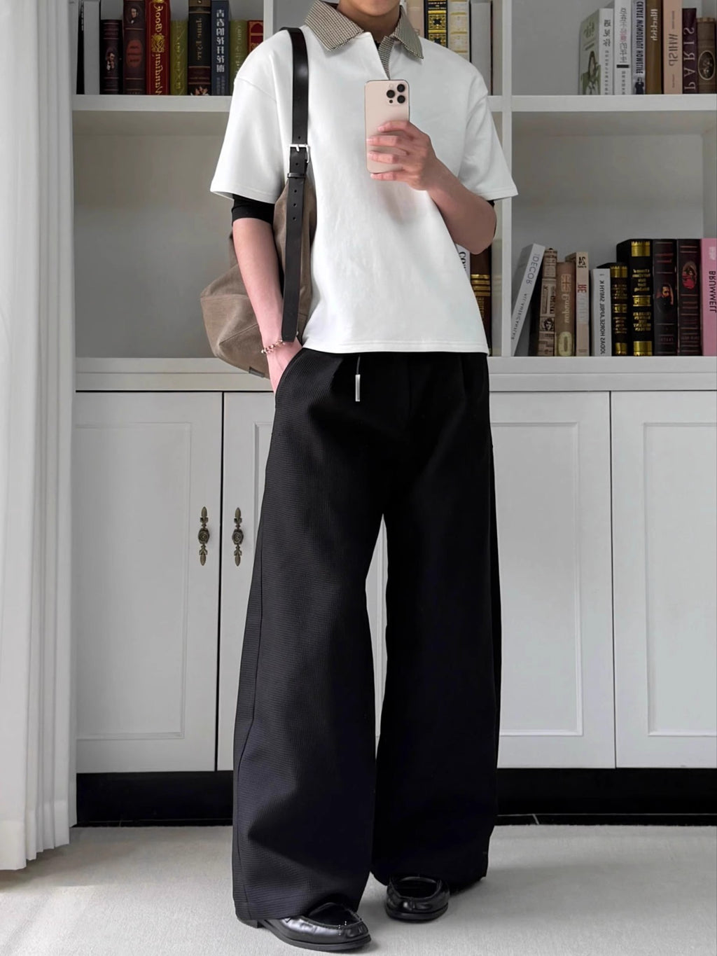 Plaid Collar Polo Shirt