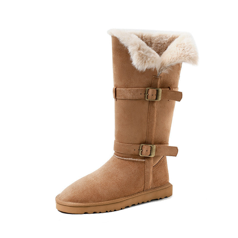 Fleece-Lined Platform Snow Boots