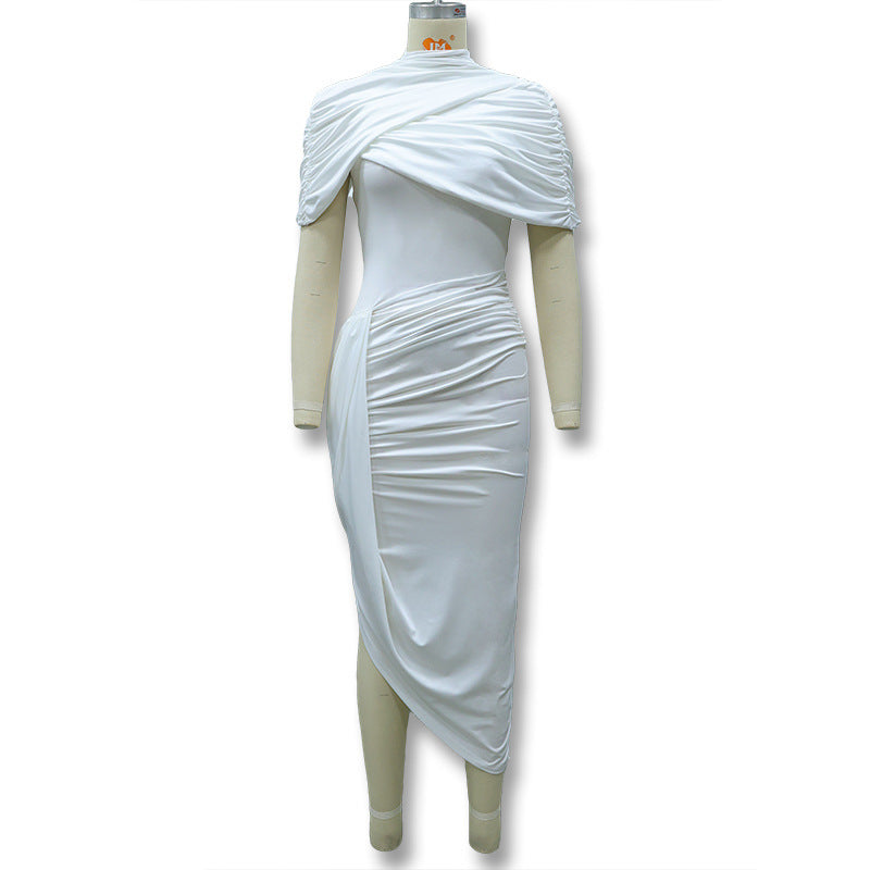 Open-Back Pleated Dress