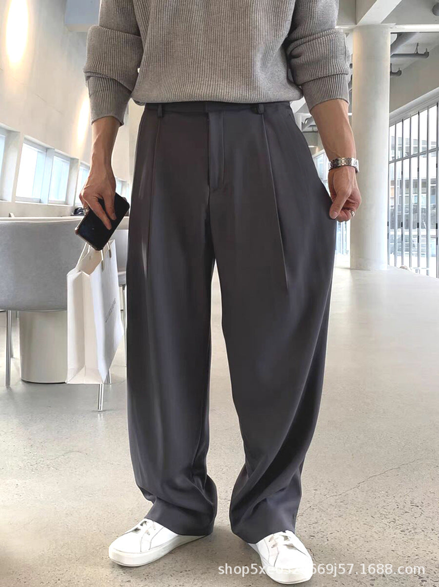 Pleated Wide-Leg Trousers