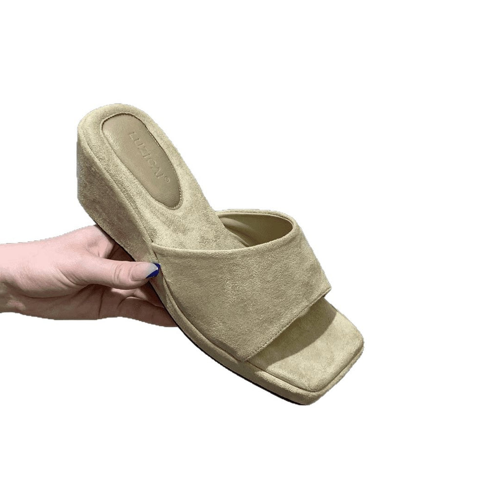 Open-Toe Wedge Slides