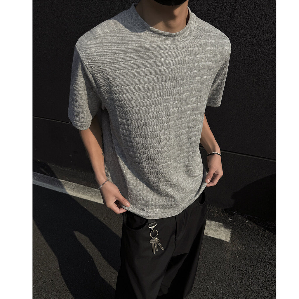 Textured Crewneck T-Shirt.