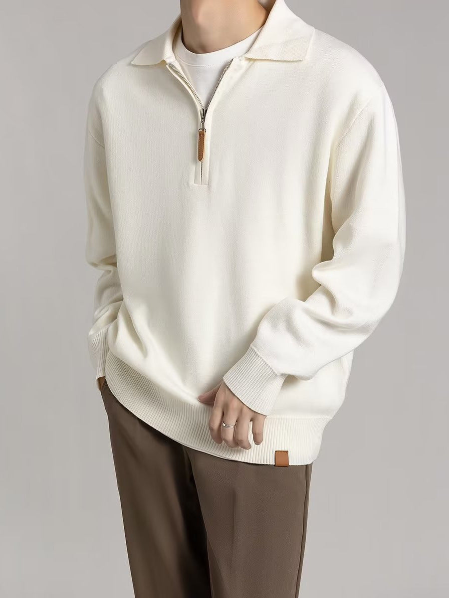 Zip-Collar Knit Polo