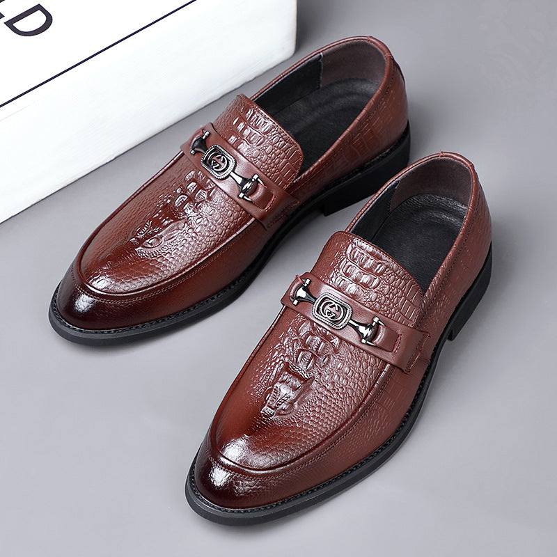Men's Crocodile Pattern Leather Loafers
