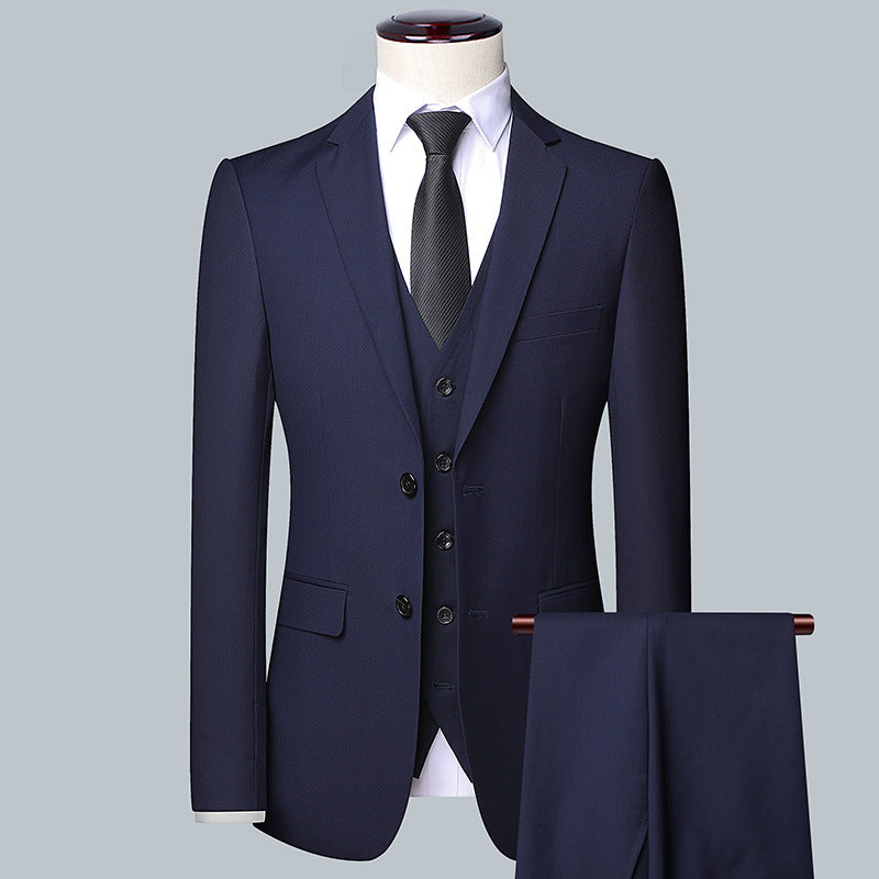 Slim Fit Three-Piece Groom Formal Suit