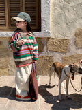 Kids' Striped Collared Knit Sweater