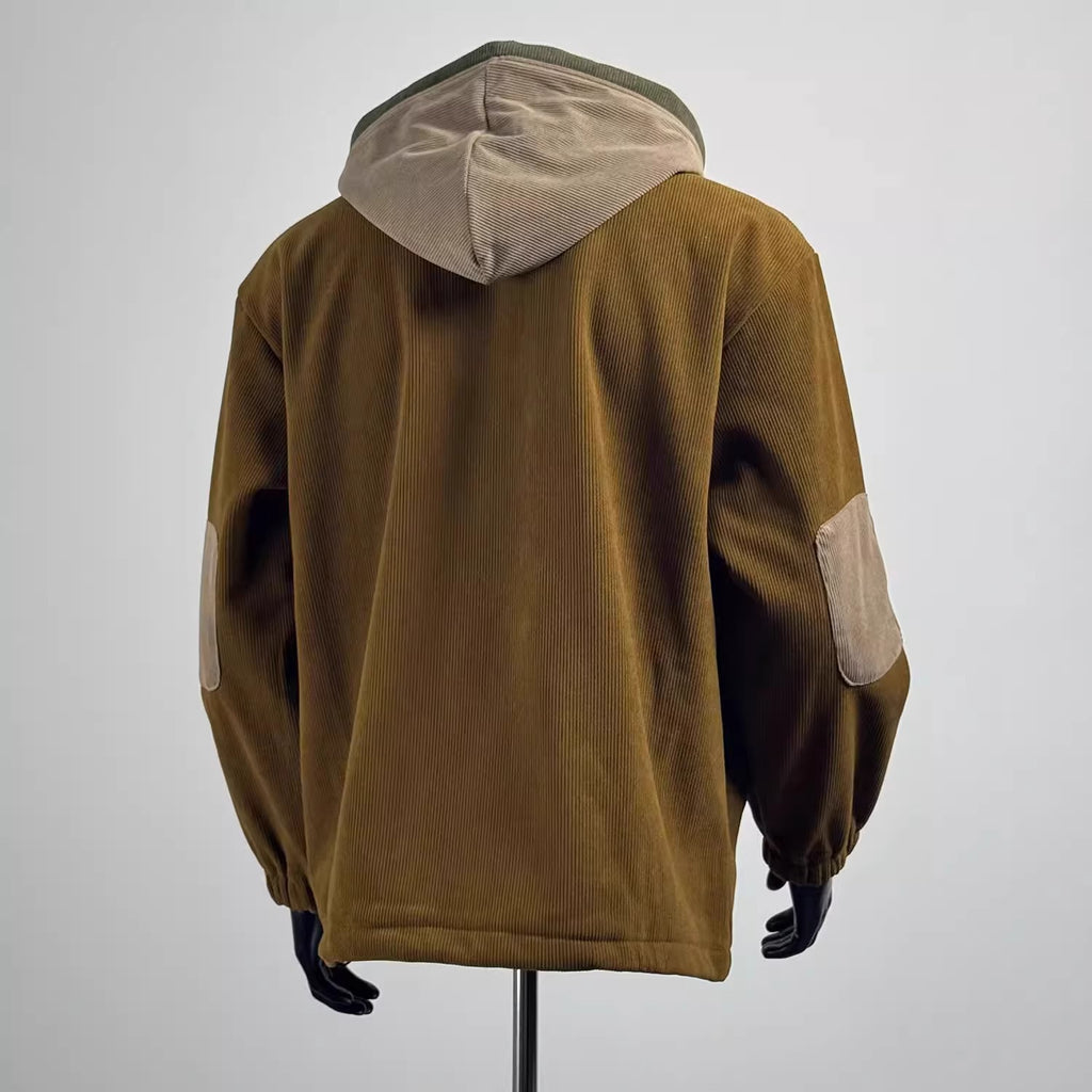 Lace-Up Corduroy Hoodie