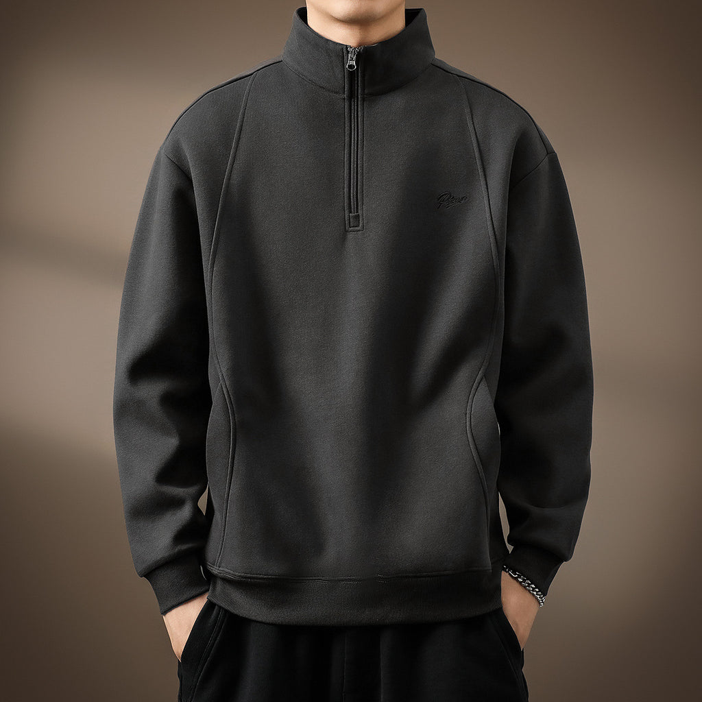 Half-Zip Stand Collar Sweatshirt