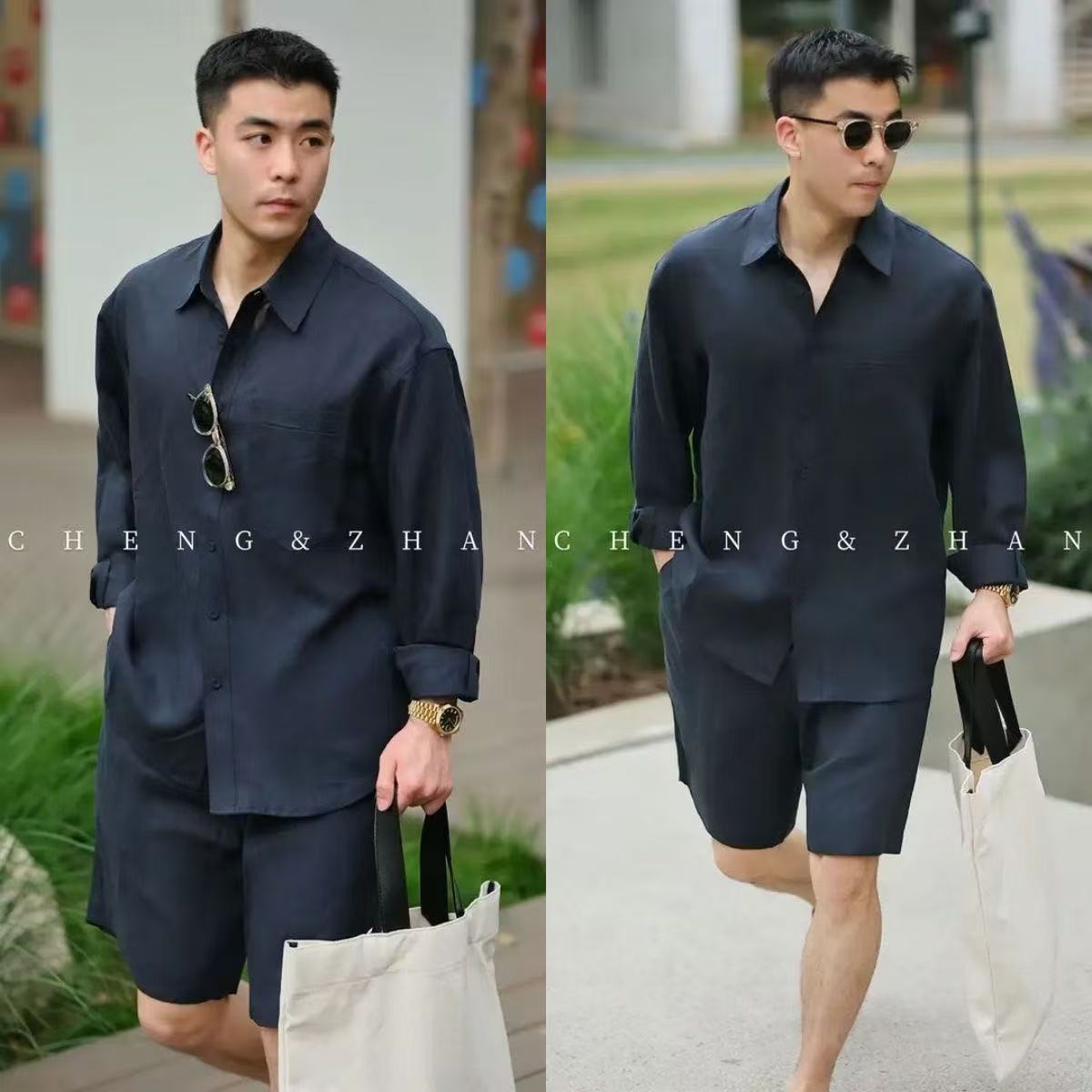 Linen-Blend Relaxed Leisure Set