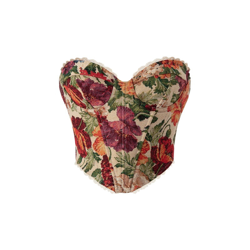 Vintage Tapestry Lace Corset Top