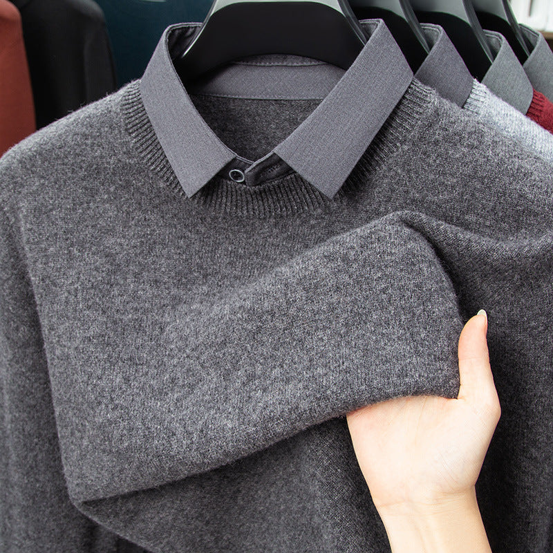 Men’s Faux-Layered Wool Knit