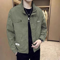 Men's Zipper Stand-Collar Jacket — M / J61 jacket green