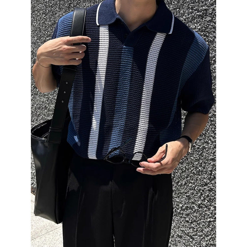 Vintage-Style Mesh Knit Polo
