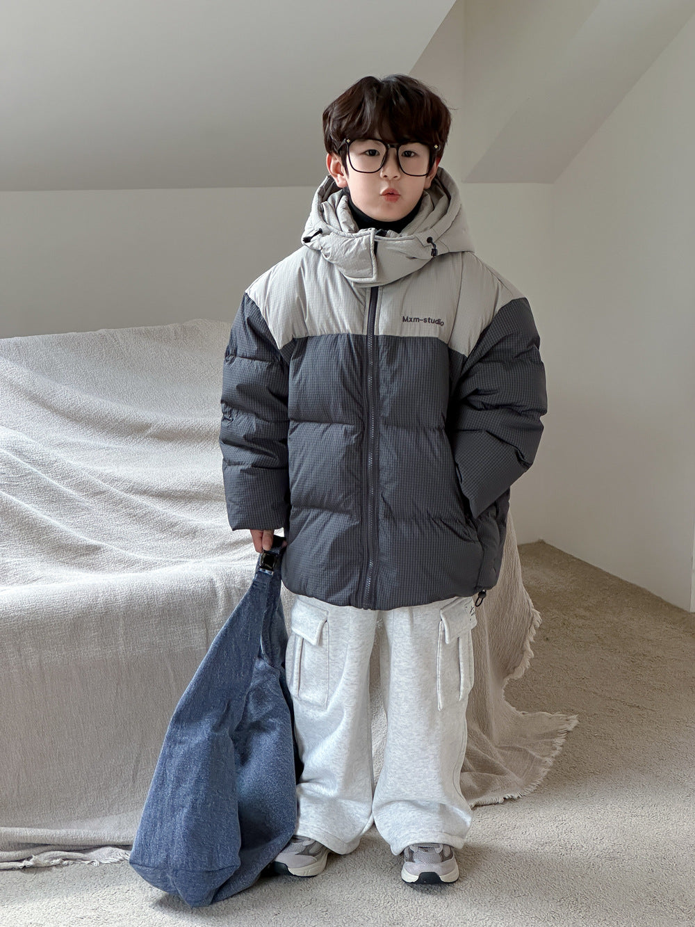 Kids' Short Hooded Puffer Jacket
