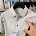 Geometric Ice-Silk Knit Polo