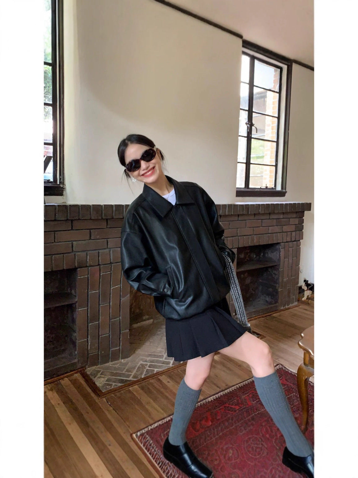 Premium Faux Leather Bomber Jacket