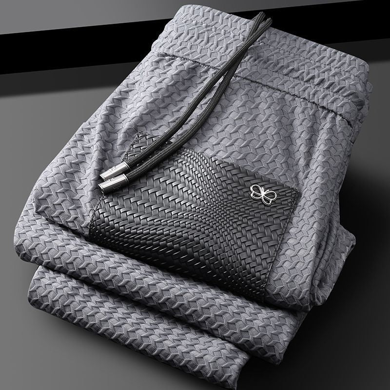 Men’s Light-Luxury Ice Silk Athleisure Trousers