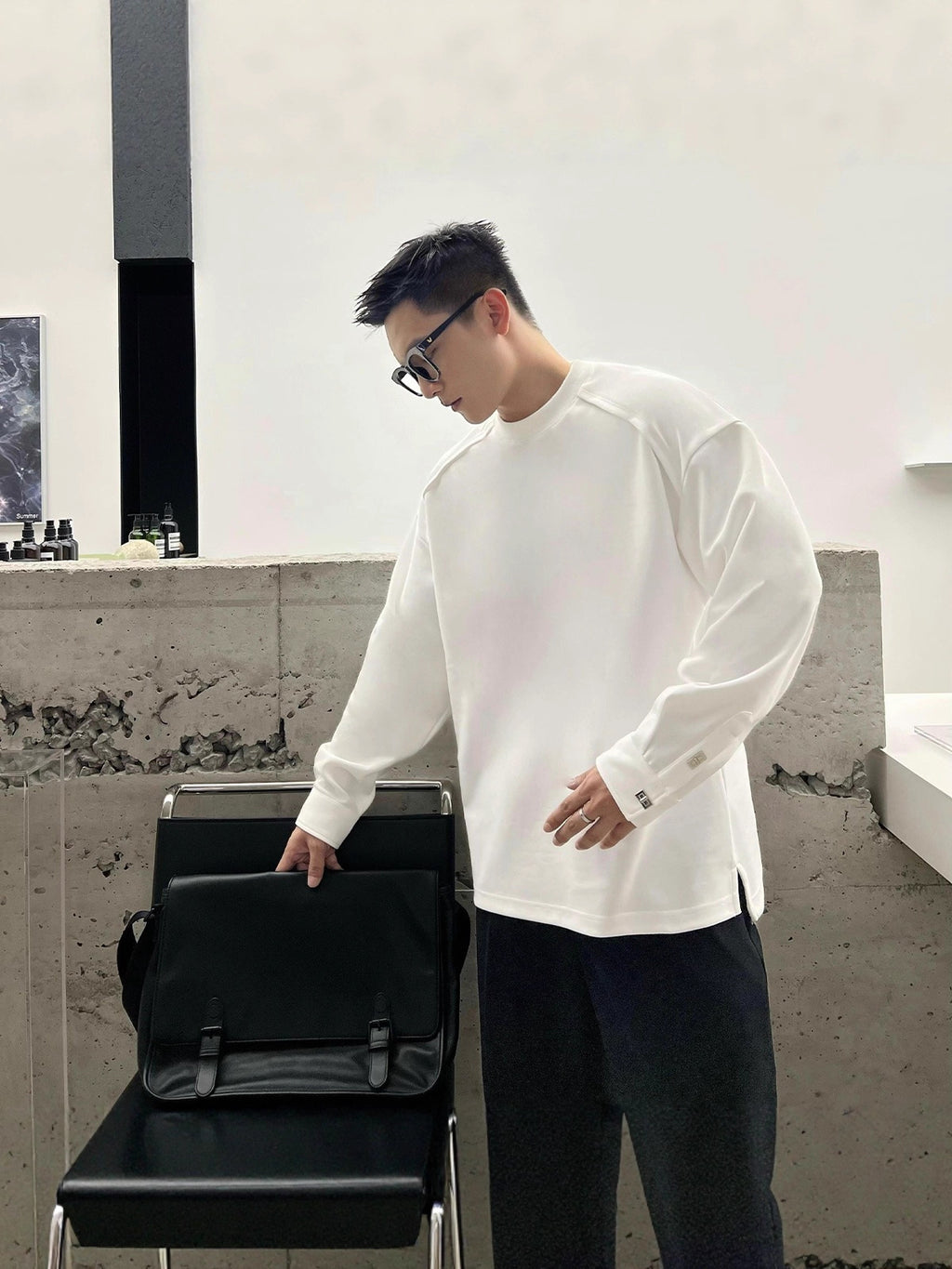 Buckle-Detail Raglan Shirt