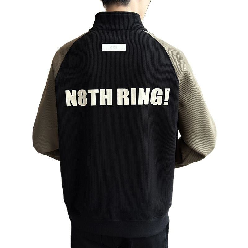 Half-Zip Stand Collar Sweatshirt