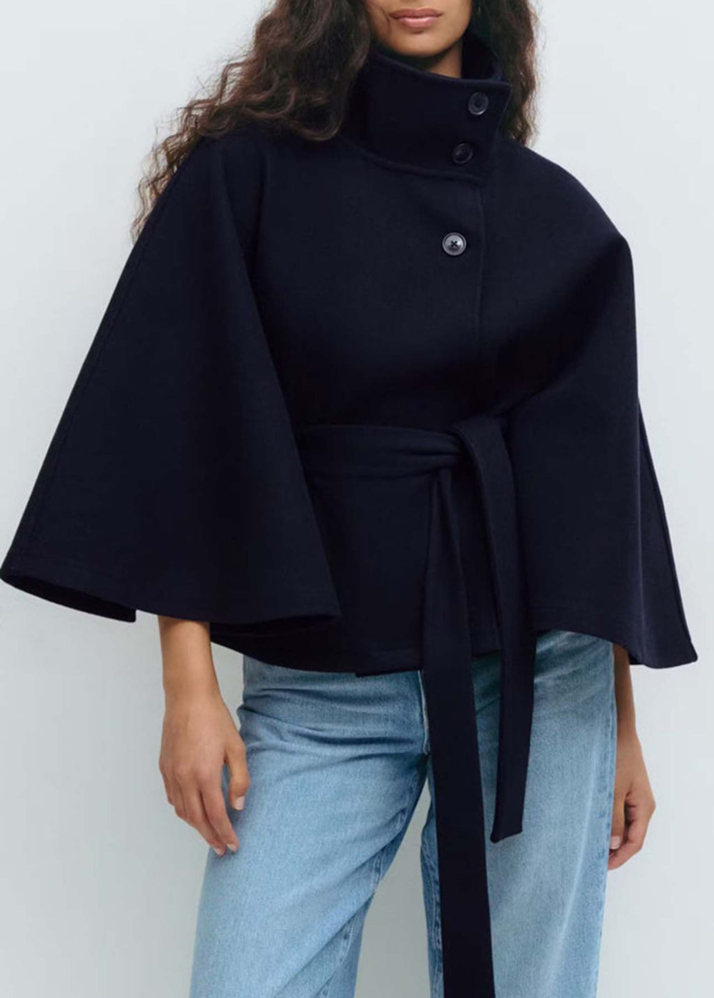 Chic High Collar Cape Jacket