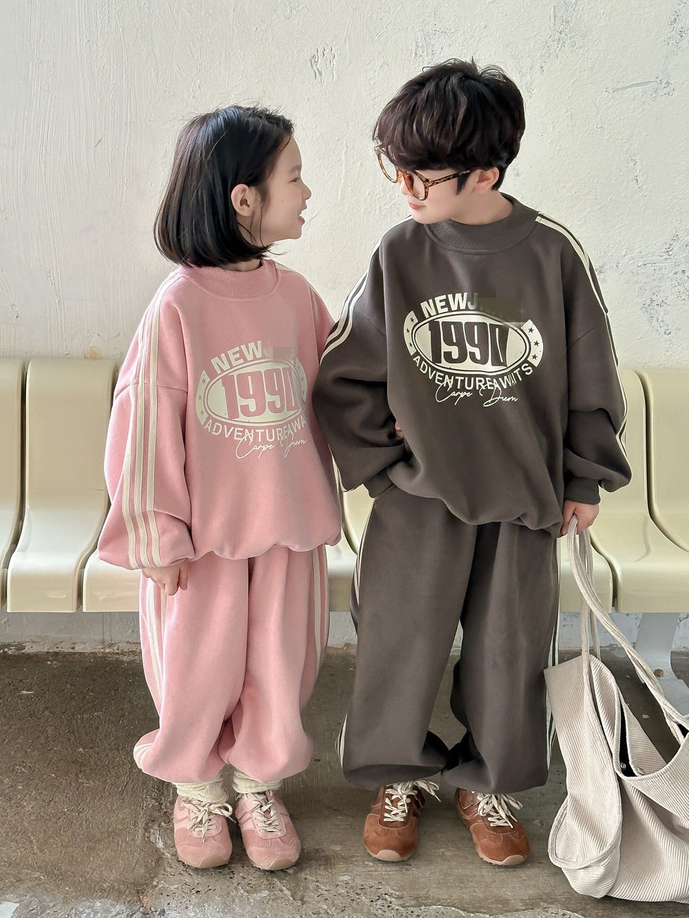 Kids' Letter Fleece Two-Piece Set