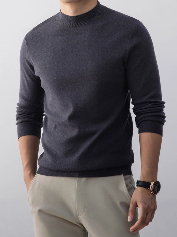 Men's Mock Neck Knitted Sweater
