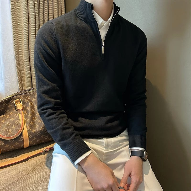 Zip Collar Knit Sweater