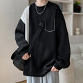 Patchwork Chest Pocket Oversize Pullover