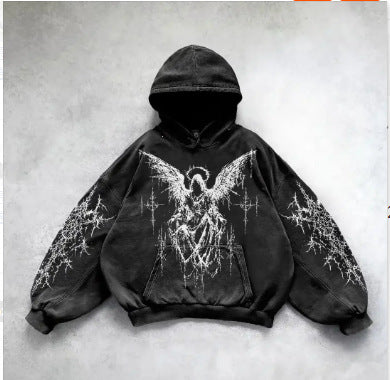 Gothic Winged Pullover Hoodie