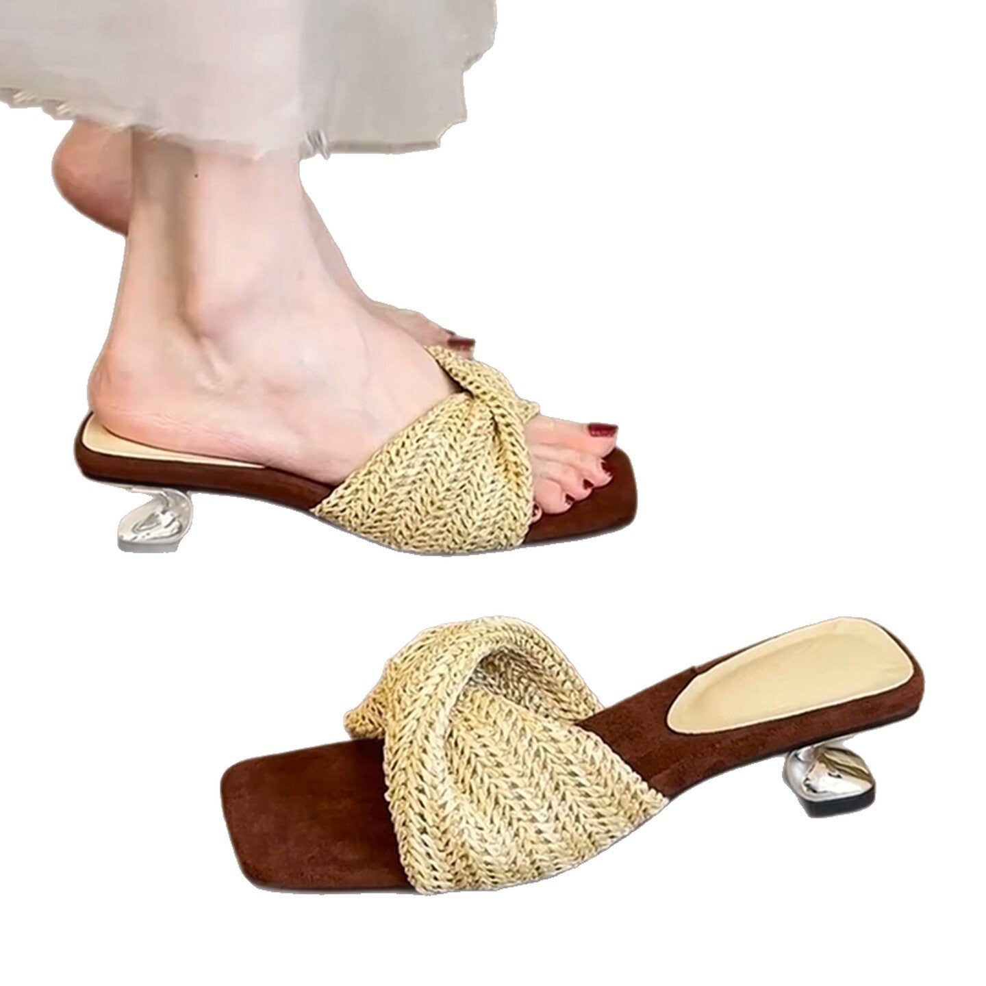 Woven Twisted Band Resort Style Sandals