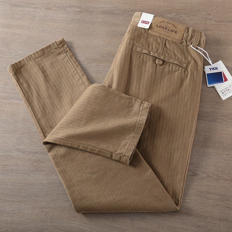 Vintage Herringbone Relaxed Trousers