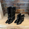 98026-2 Black Long Boots (Inner Height Increase 4.5CM)