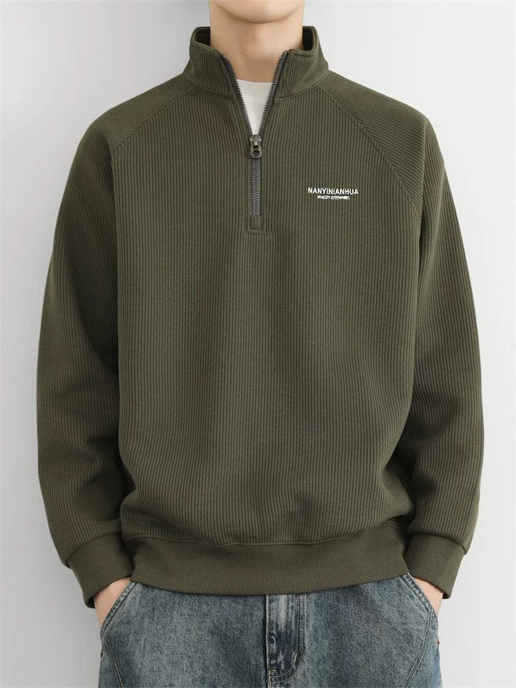 Half-Zip Ribbed Pullover