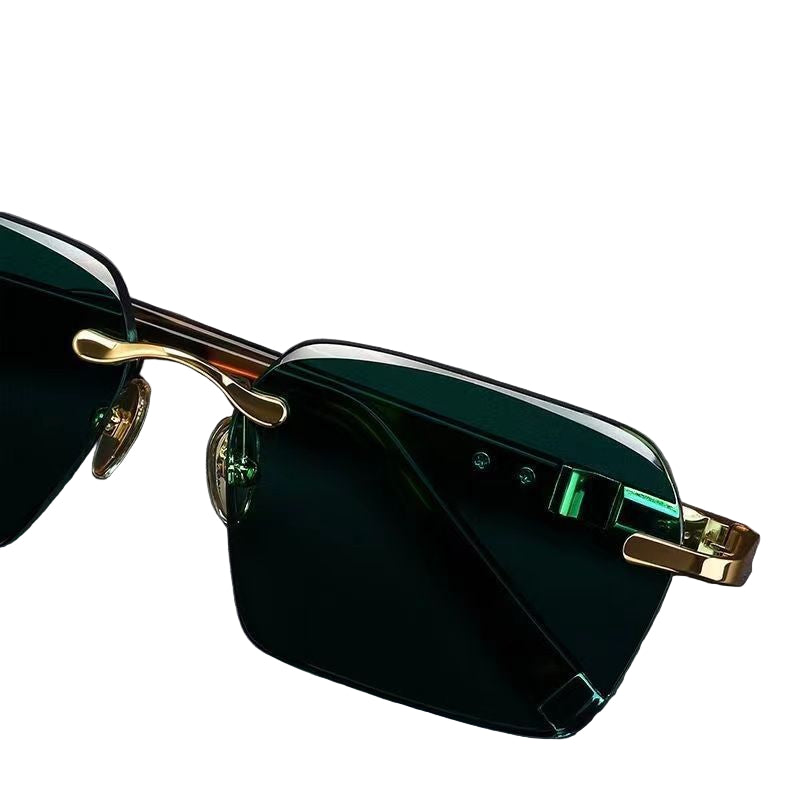 Popular direct sales natural crystal stone glasses, brown sunglasses, crystal glasses, men's stone glasses, rimless, cool and eye-catching