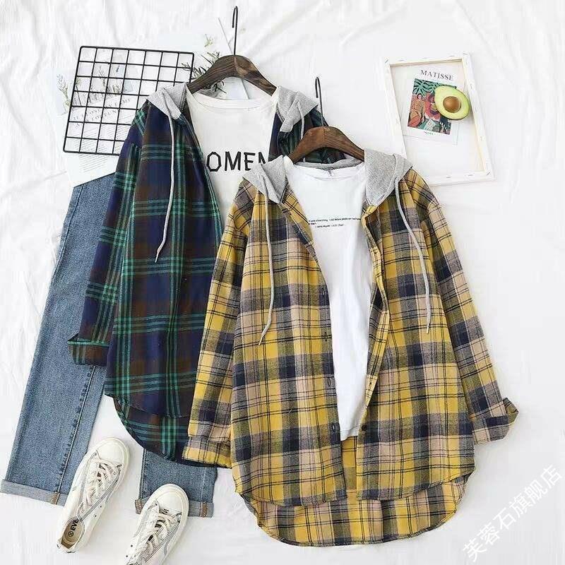 Plaid Flannel Hoodie Shirt
