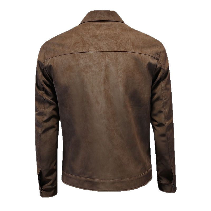 Suede Texture Biker Jacket