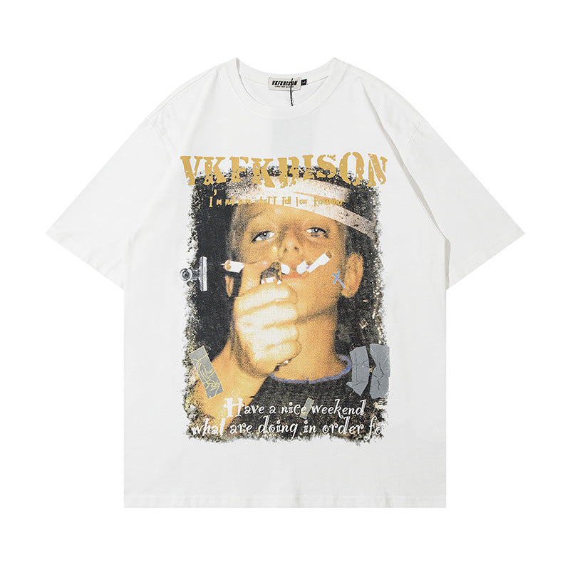 Retro Hip-Hop Print T-Shirt