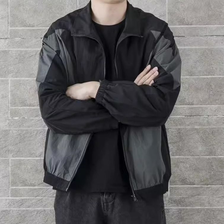 Minimalist Color-Block Zip Jacket