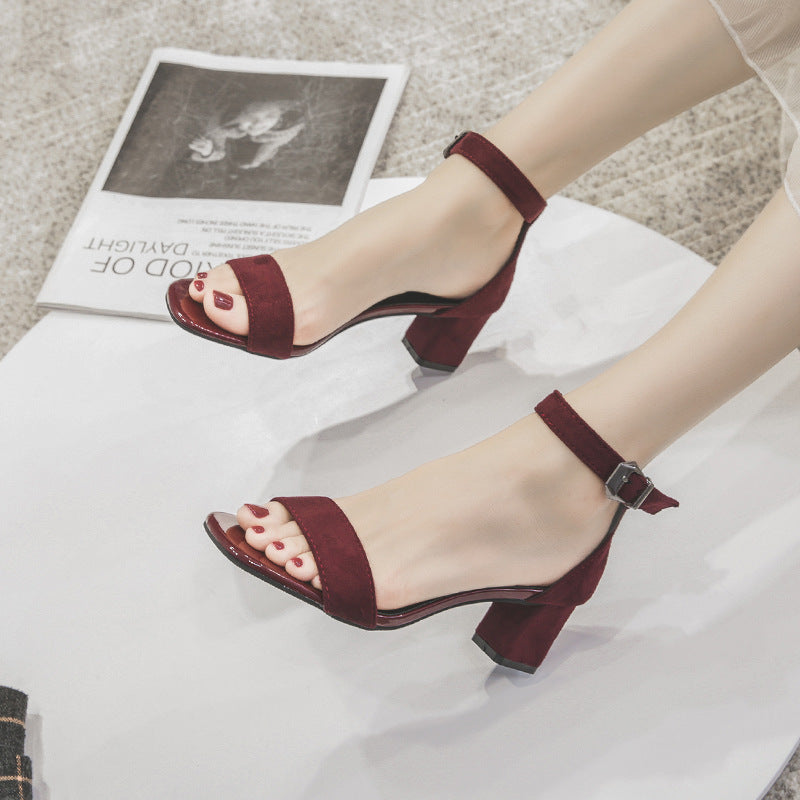 Ankle Strap Thick High Heels