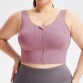 Plus-Size Zip-Front Sports Bra